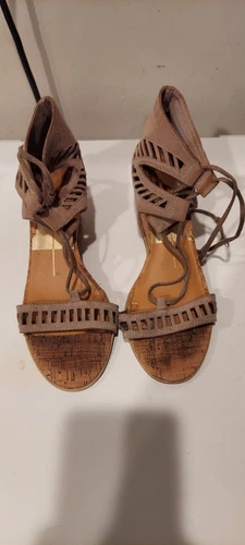 ADIDAS Sandalo Dolce Vita biegeish zeppa tacco sughero donna tg 7 punta aperta