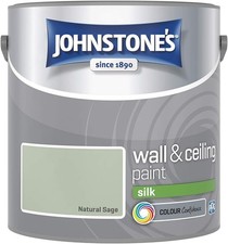 Johnstone's Wall  Ceiling Paint Silk Emulsion Smooth Finish Tin 2.5L All Colors