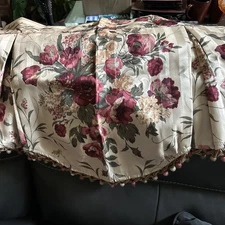 Waverly Valance  Imperial Dress Jacobean Floral Ball Fringe 48W x 22" Scallop