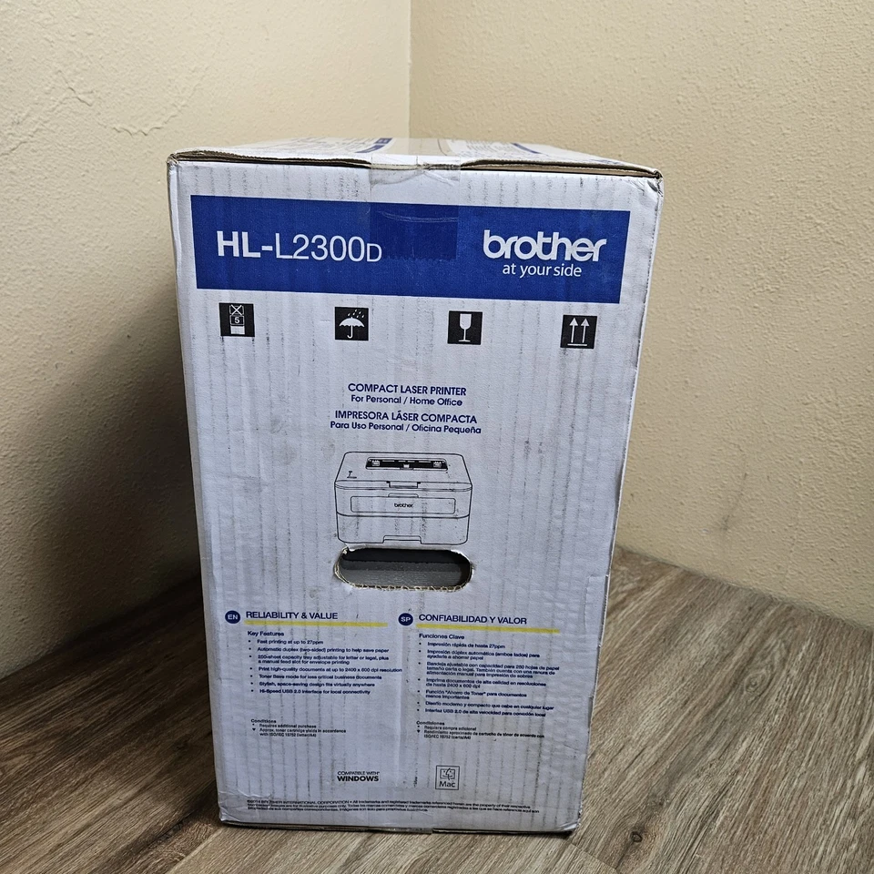 Brother HL-L2300D Monochrome Laser Printer with Duplex Printing - FACTORY SEALED - Image 3 of 4
