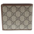 Portefeuille Gucci Gg Supreme double pli beige marron cuir 673000