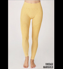 New High Waisted Moto Designed Leggings in Vintage Marigold Yellow