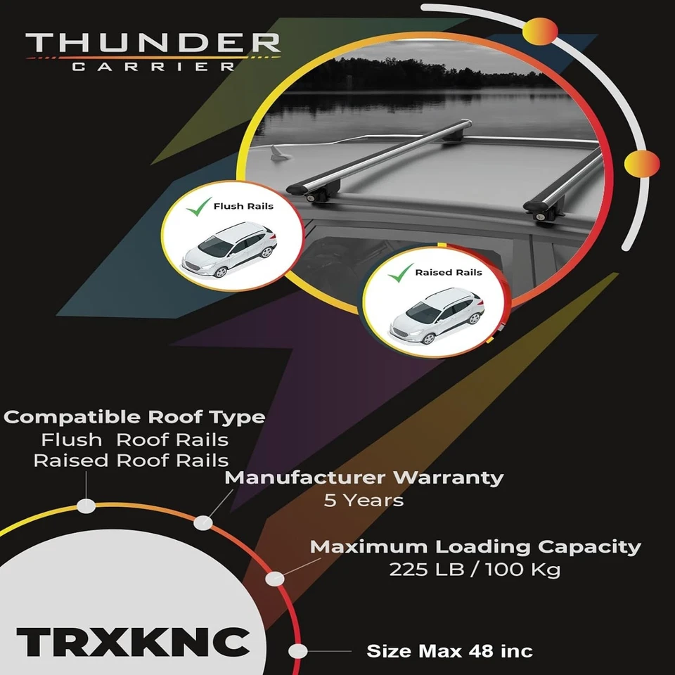 New Design For Volvo XC70 Wagon 2003-2016 Black Telescopic Roof Racks Cross Bars — 第 2/4 张图片