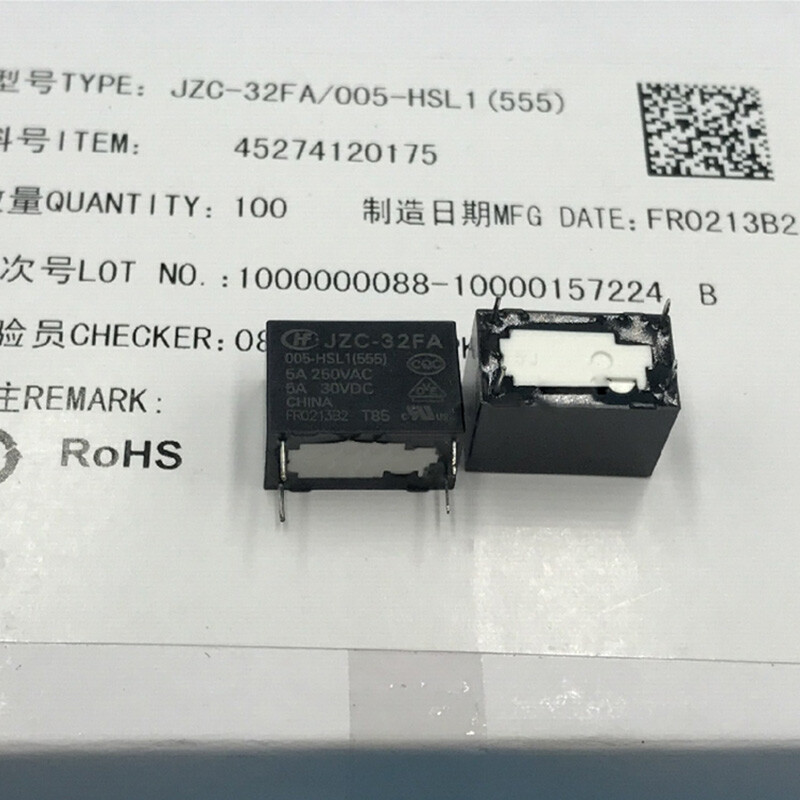 5Pcs HONGFA JZC-32FA-005-HSL1 5VDC Power Relay 15A 250VAC 4Pin New | eBay