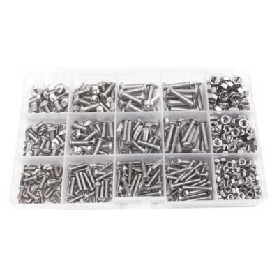 500Pcs 4mm Hexagon Head Bolt and Nut Stainless Steels Small Metrical Screws