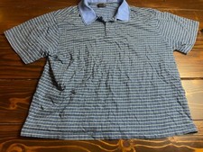 Knightsbridge Shirt, Men's Size 2X, Blue White, Checkered, Polo, Short Sleeve