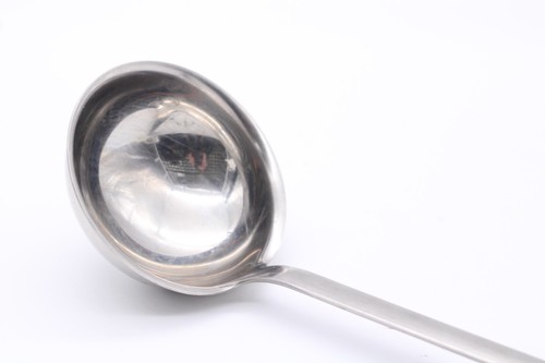 Rösle zuppiera cucchiaio zuppiera acciaio inox con gancio vintage vecchio lunghezza 31,5 cm - Foto 2 di 5