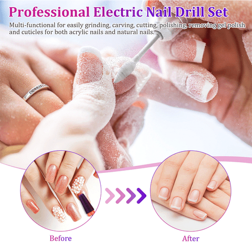 New Pro 45000RPM Nail Drill Machine Portable Manicure Pedicure Rechargeable BK60 - Picture 24 of 25