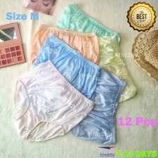 12 Pack Women Men High Waisted Underwear Classic Nylon Silky Panties Size M Full