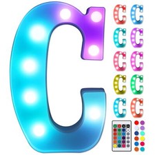 Colorful LED Letter Lights with RemoteMarquee Light Up Letters Sign for Night...