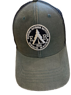 Eddie Bauer Embroidered Patch Mesh Snapback Trucker Hat Cap Outdoor Outfitter