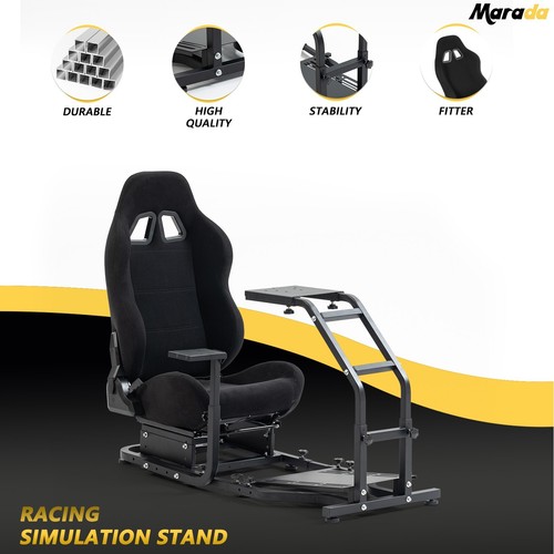Marada Rennsimulator-Cock höhenverstellbar mit Sitz für G29 G920G923 T300RS T150 - Bild 20 von 25