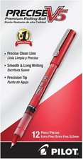 35336 Pilot V-5 Precise Rollerball Pen, Ex Fine 0.5mm, Red Ink, Pack of 12