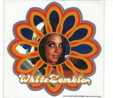 White Zombie/Rob Zombie VINTAGE UNUSED STICKER/ 5 X 5 GREAT DESIGN/LOOK!!