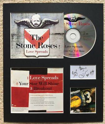 THE STONE ROSES - Signed Autographed - LOVE SPREADS - Album Display