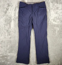 Eddie Bauer Fleece Lined Tech Pant Men’s 38X32 Navy Blue Zip Pocket C3253078