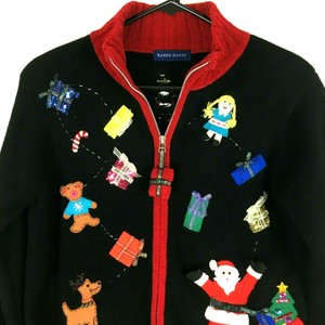 zip up christmas sweater