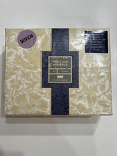 William Morris QUEEN Sheet Set TONAL COMPTON Pale Gold 100 Cotton Pakistan NWT
