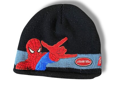 Marvel Spiderman Beanie Black Red The Amazing Spider-Man Boys Hat
