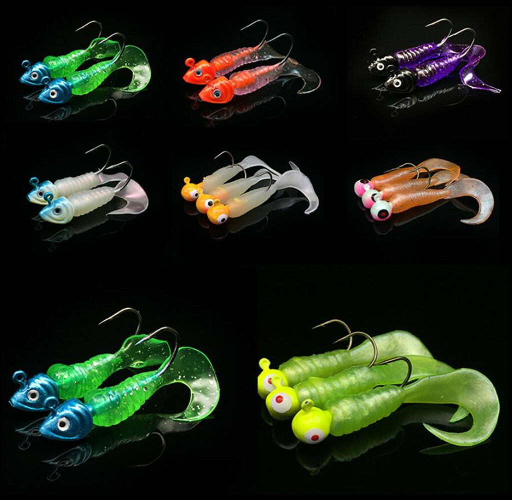 17Pcs/Set Soft Silicone Fishing Lures Jig Head Hooks Worm Soft Swimbaits Hooks - Image 3