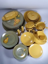 Vintage 59 Pc. Set Melmac Melamine Dinnerware Pears Grapes Brookpark Napa Valley
