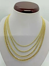 10K Gold Miami Cuban Link Chain Necklace Men's/Women's  2.2mm- 4.5mm 16"-30"