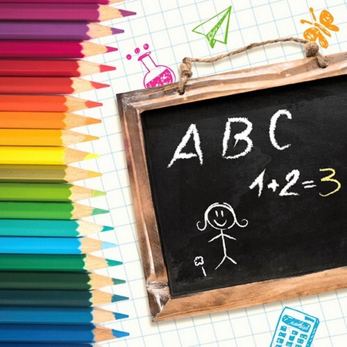 20 Servietten Abc Schultafel Buntstifte Schulanfang Kinder Tischdeko 33X33Cm-image