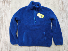 All in Motion Boys' Faux Shearling Fleece 1/4 Zip Pullover Medium 8/10 Blue