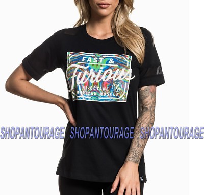 Affliction American Muscle FFW112 Short Sleeve Fashion T-shirt Top For Women 