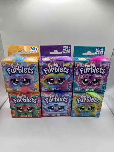 Furby Furblets Wave 1 Electronic Mini Plush Toy Keychain Complete Set of 6
