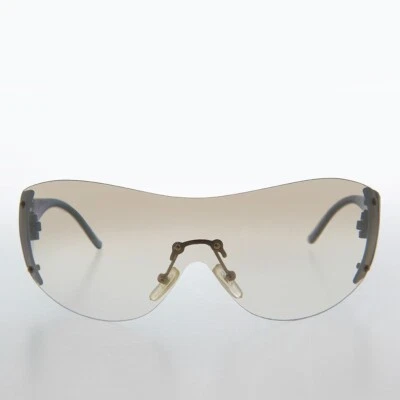 Grande Redondo Insecto Gafas de Sol Vintage Lente Espejo y Azul Montura - Glitz - Imagen 1 de 3