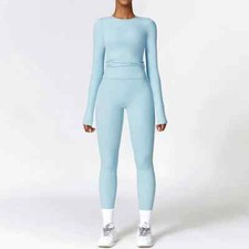 Seamless Yoga Set Women Workout Set Sportswear Gym Clothing Fitness Long Sleeve