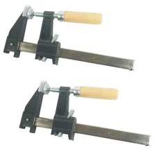 Set of 2 - EDM, 6" Steel Bar Clamp Tool, Ratchet Quick Release for Metal or Wood