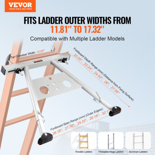 Ladder Stabilizer Adjustable Feet Extension Standoff Heavy Duty Accessory - Picture 2 of 12