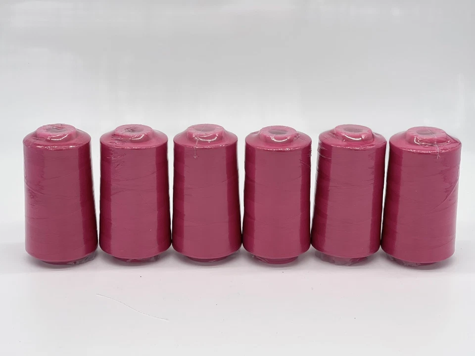 6 Spools FUCHSIA PINK Multi Purpose Serger Sewing Machine Threads T27 Quality  - Image 2 of 4