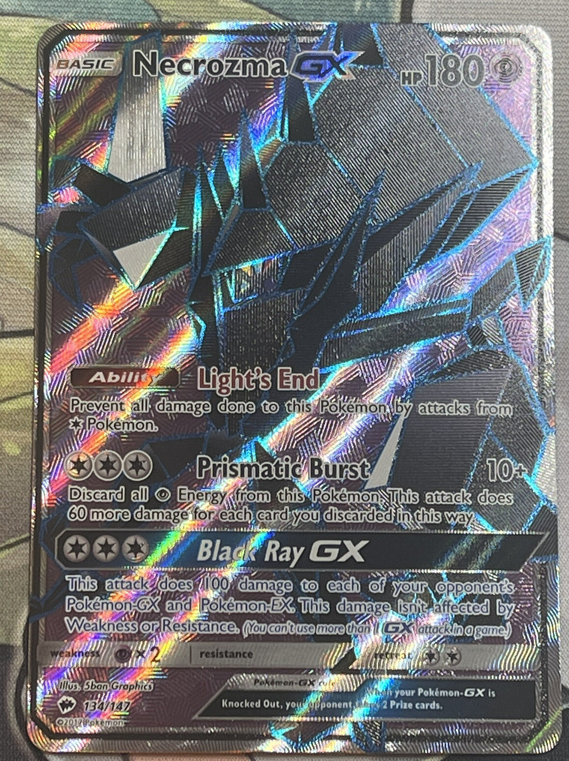 Necrozma GX Full Art Rare - 134/147 Burning Shadows - Pokemon TCG - Mint/NM