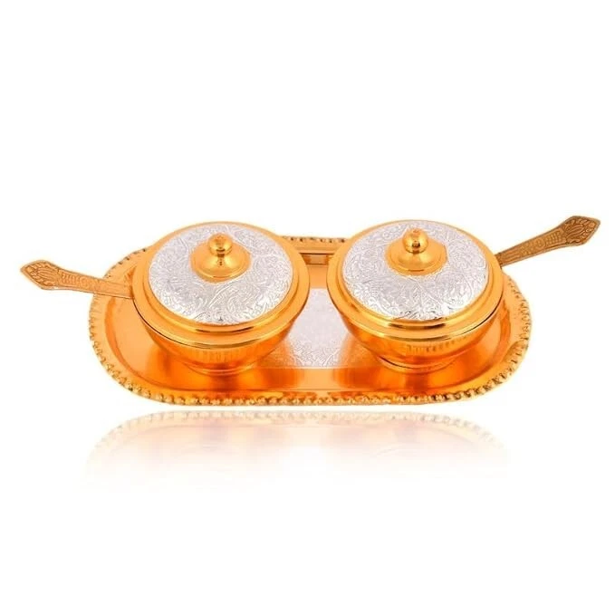 Bowl Set with Lid l Pack of 5 l Bowl, Tray and Spoon Set l Mouthfreshner Set, Ge - Image 3 of 4