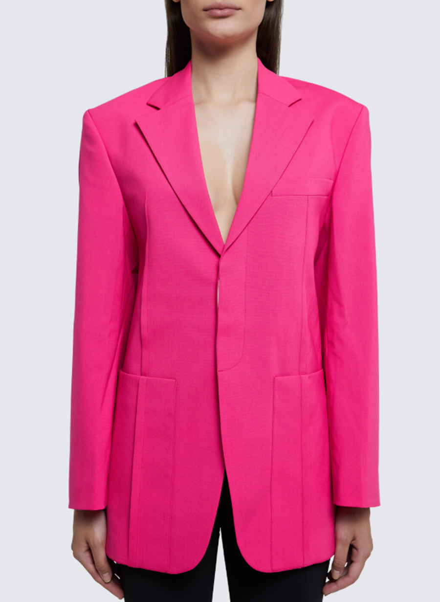 JACQUEMUS Womens Blazer La Veste D'Homme Pink Size 46