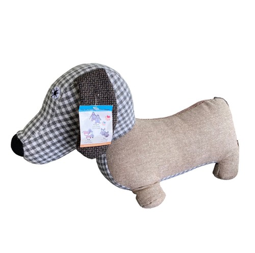 Door Stop Weiner Dig Dachshund Plaid Herringbone Tweet Fabric K9 One For Pets - 第 1/7 張圖片