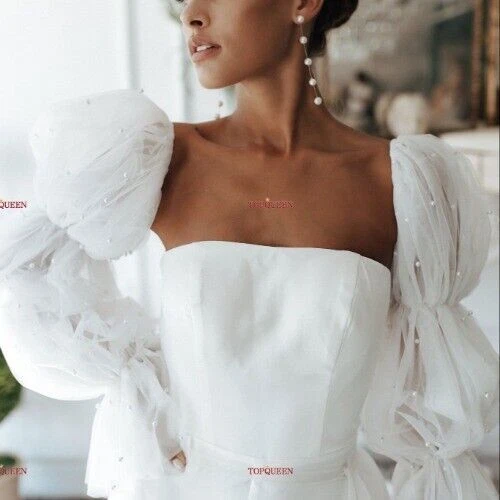 OFF WHITE Maniche da sposa rimovibili in tulle maniche a maniche staccabili da donna per abito da sposa