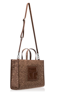 Telfar Medium Jacquard Shopper - Tan Monogram | eBay display picture 1