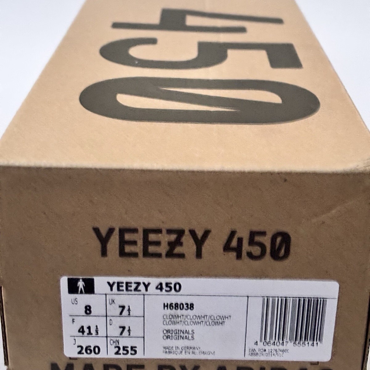 Adidas Yeezy 450 H68038 Unisex Size 4 1/2 Cream Original Box Size 8 - adidas Yeezy 450 Cloud White for sale online | eBay main image 4