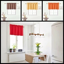 1Pc Microfiber blackout kitchen top window treatment straight valance swag RS9