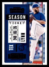 2020 Panini Contenders Season Ticket Purple #63 Lance Lynn Texas Rangers
