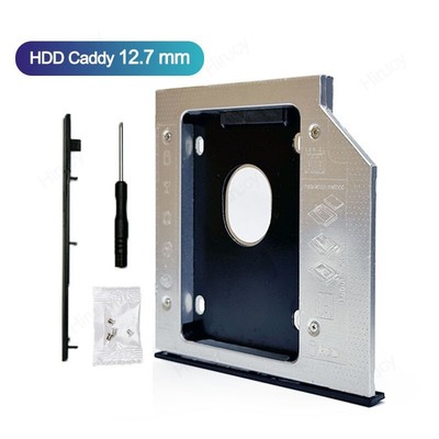 12.7mm Universal SATA 2nd HDD SSD Hard Drive Caddy For CD/DVD-ROM Optical Bay