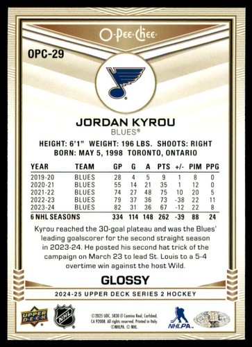 2024-25 UD UPPER DECK SERIES 1 & 2 HOCKEY O-PEE-CHEE GLOSSY CARDS *U-Pick List* - Picture 65 of 110
