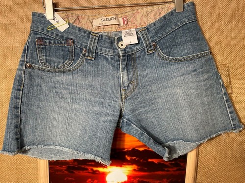 504 Slouch women's blue denim shorts 