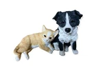 Best Friends Collie Ornament Dog and Ginger Cat Statue Leonardo Collection