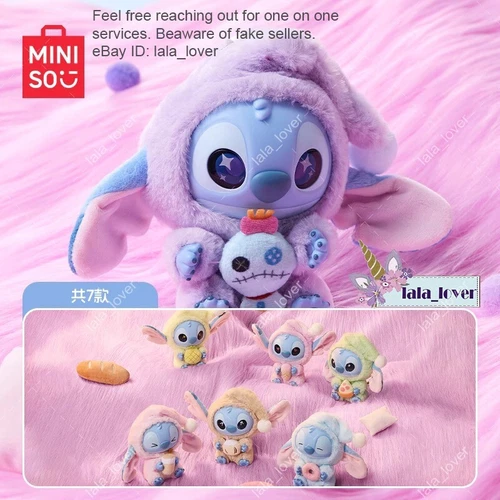 Miniso Stitch Eat Something Before Sleep Series Vinyl Figure Confirmed Blind Box - Picture 7 of 26