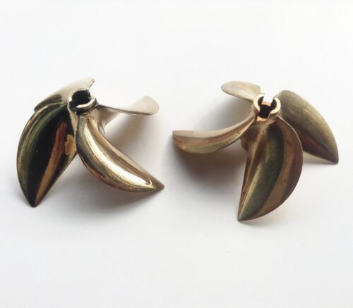1 pair propeller 26cc brass prop 6717 1/4" shaft 4 blade 67mm For OD RC boat 836 - Picture 3 of 9